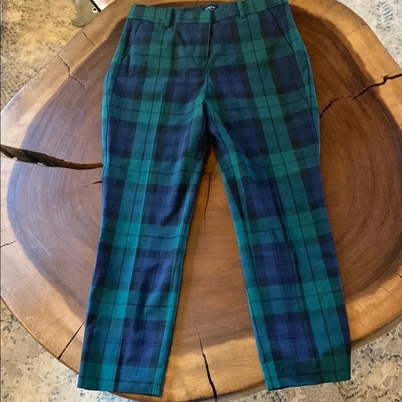 J. Crew Ruby Crop Tartan Pattern Pants/ Size 8 - Picture 1 of 6